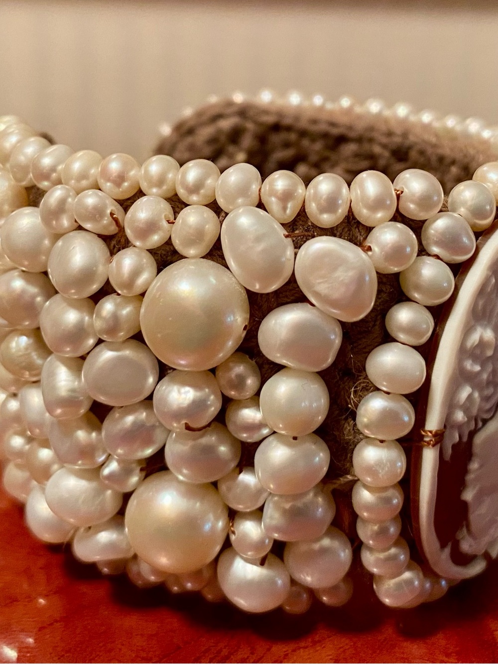 Amedeo NYC Pearl Cluster & Cameo Woven Bracelet - Picture 8 of 9